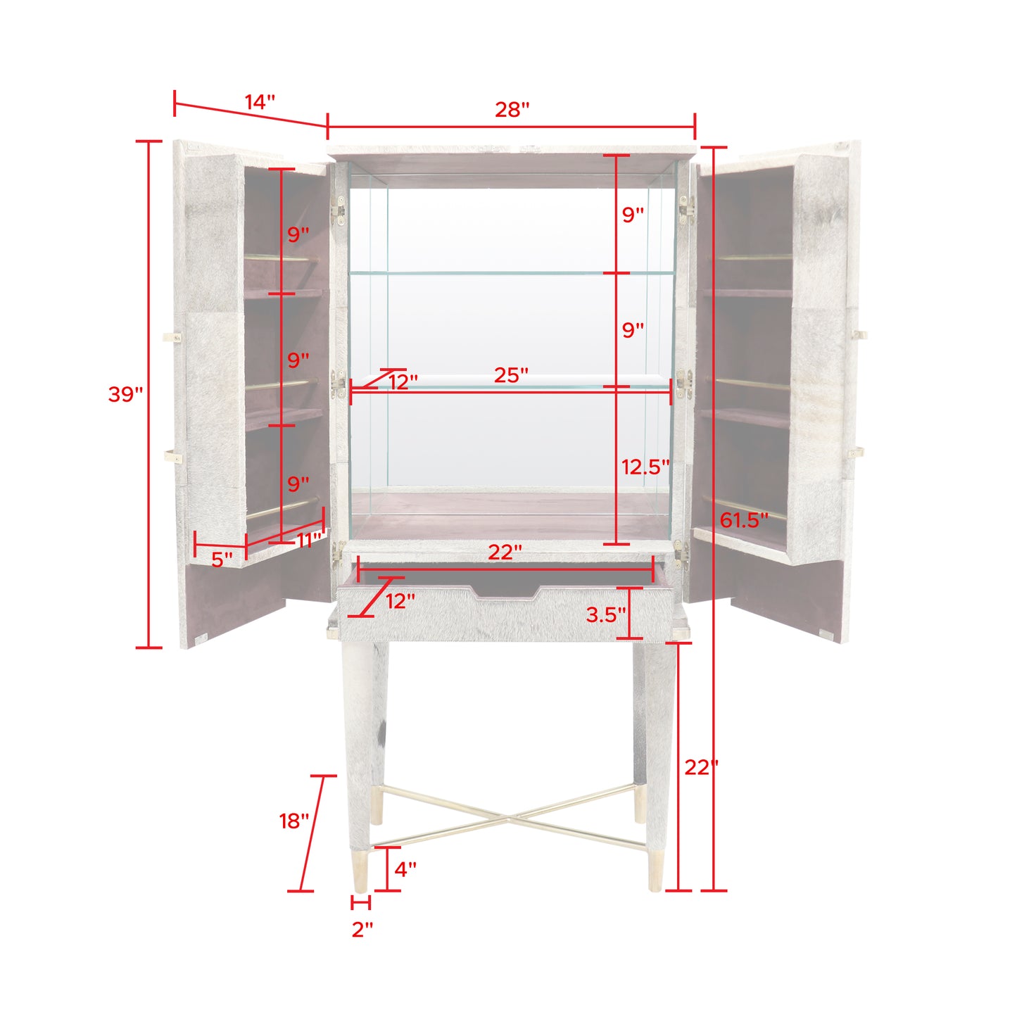 Safari Cowhide Bar Cabinet