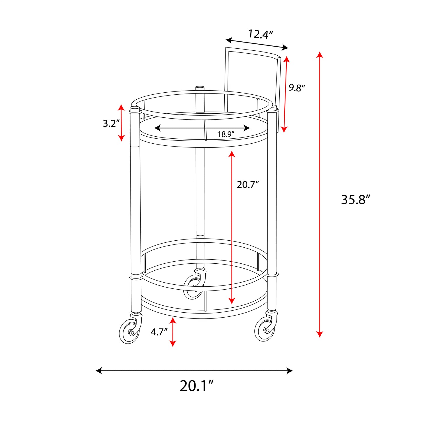 Crystalin Bar Cart