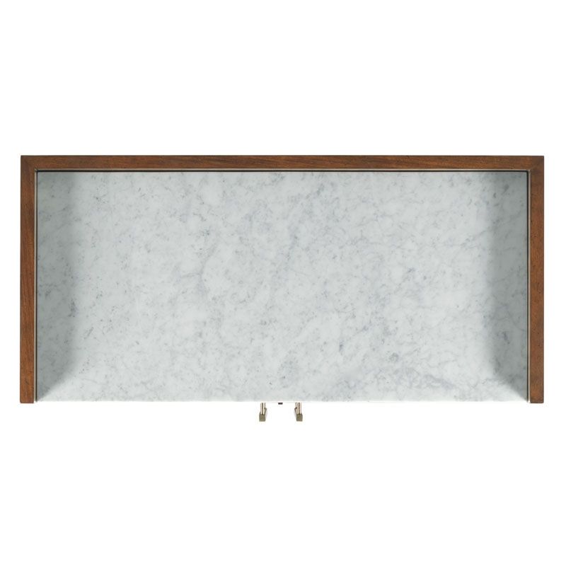 Woodbridge Ridge Bar Cabinet with Carrara Marble Top – Margate Finish